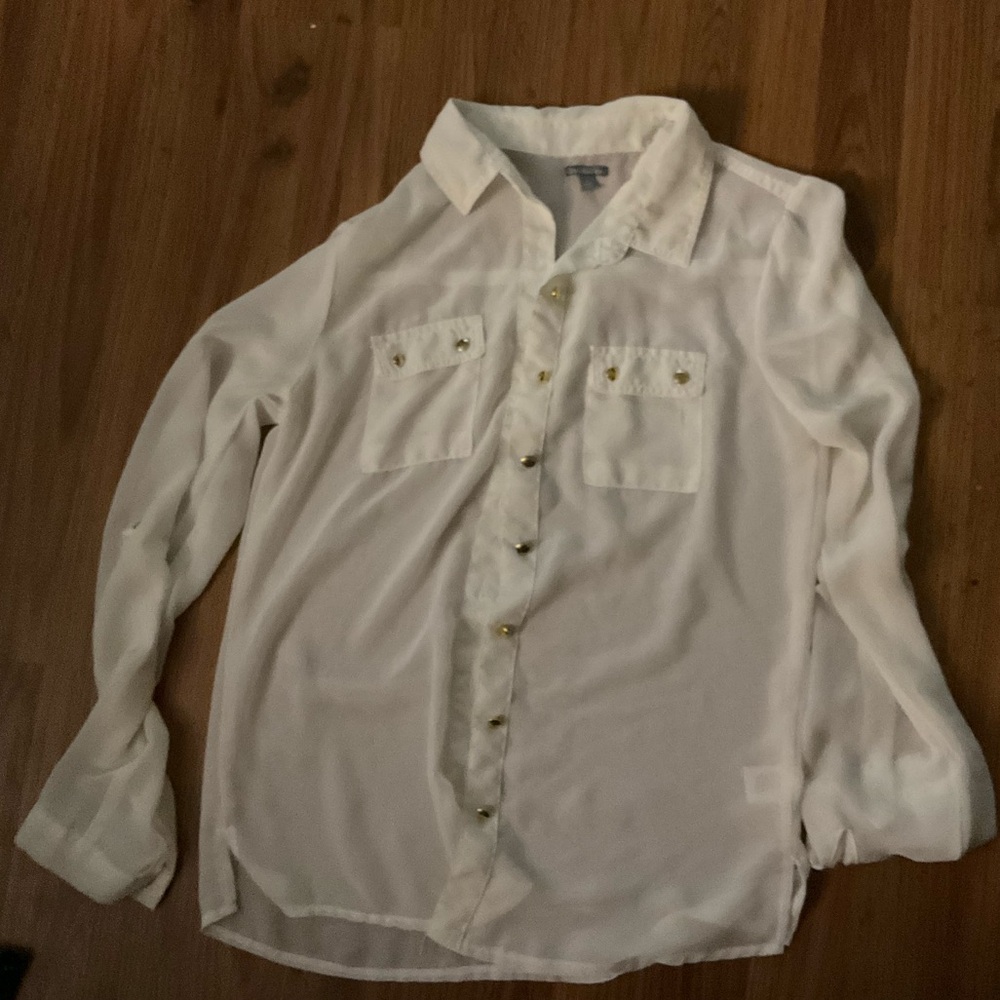 White sheer long sleeve